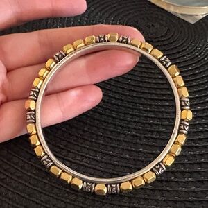 0146) Vintage Brighton two-tone bangle bracelet